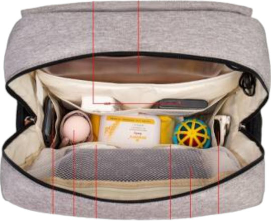 Queen Mother Diaper Bag Gray 38x22x46cm.