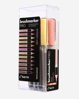 Set of Karin BrushmarkerPRO 12 Skin Colours brush markers