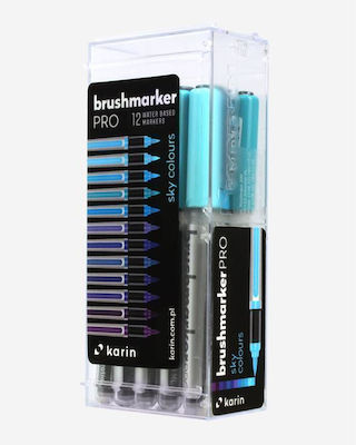 Set of Karin BrushmarkerPRO 12 Sky Colours brush markers