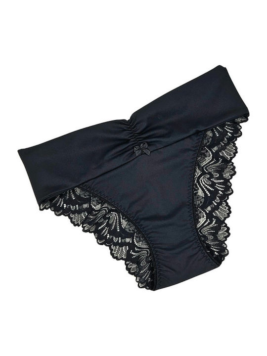 Hochtailliert Damen Slip Black