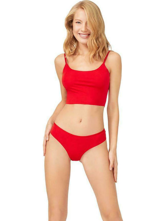 Mia Γυναικείο String χωρίς Ραφές Κόκκινο