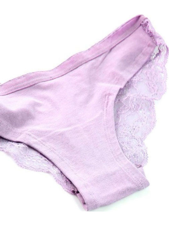 Femeie Slip cu Dantelă Lilac