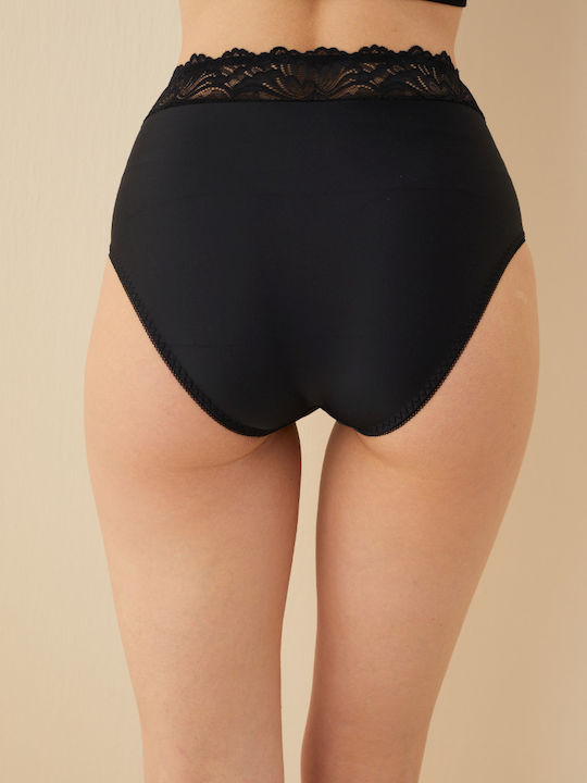 Hochtailliert Damen Slip Black