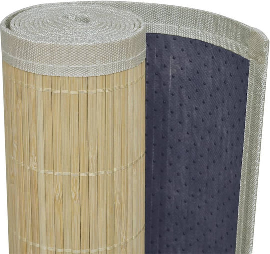 vidaXL Rutschfest Teppich Rechteckig Synthetisch,Polyester/Cotton/Leather Natural