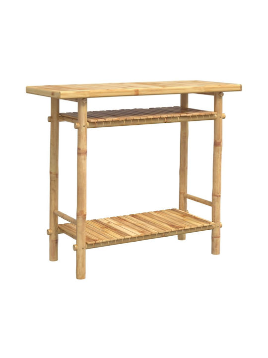 Garten- und Terrassentisch aus Bambus Braune 90x37x75cm