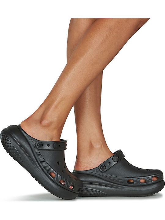 Crocs Classic Crush Γυναικεία Σαμπό Μαύρα Crocs Classic Crush Γυναικεία Σαμπό Μαύρα