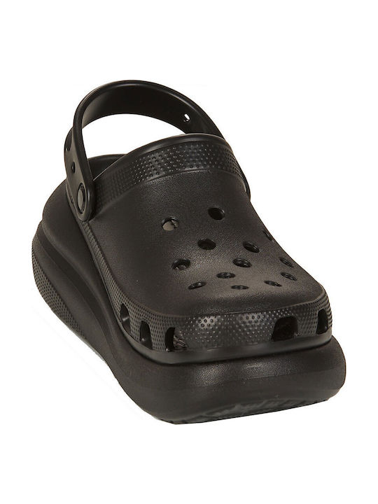 Crocs Classic Crush Γυναικεία Σαμπό Μαύρα