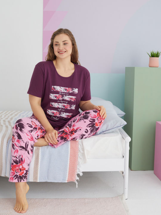 Sexen Set Pijamale pentru Femei Bordeaux