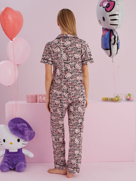 Hello Kitty Set Pijamale pentru Femei Pink