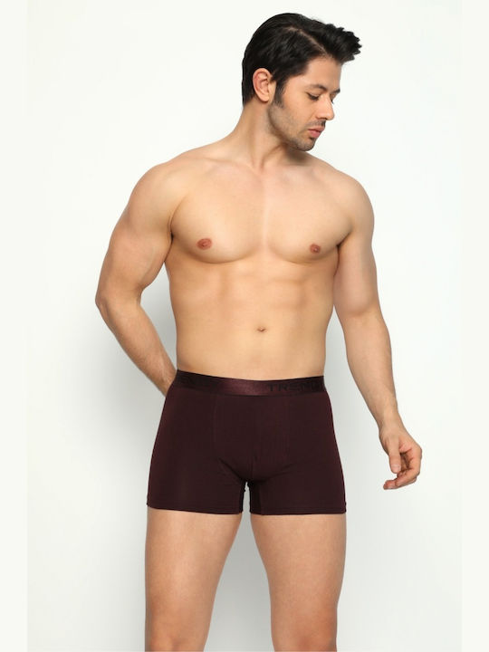 Trendy Elegant Men's Boxer Cotton Bordeaux