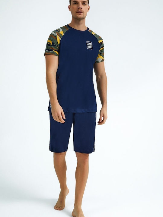 Roly Poly Καλοκαιρινή Ανδρική Πιτζάμα Navy Μπλε