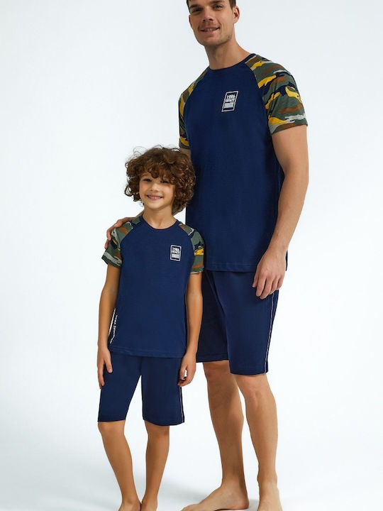 Roly Poly Καλοκαιρινή Ανδρική Πιτζάμα Navy Μπλε