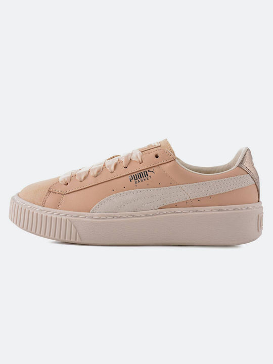 Puma Basket Platform Premium Damen Sneakers Beige