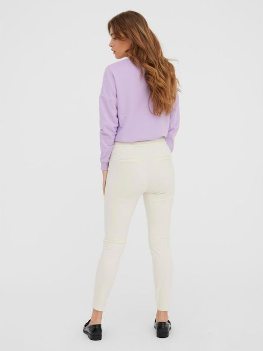 Vero Moda Γυναικείο Υφασμάτινο Παντελόνι σε Loose Εφαρμογή Λευκό