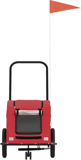 vidaXL Fahrradanhänger für Hunde bis 30kg Rot L125xB53xH52cm.