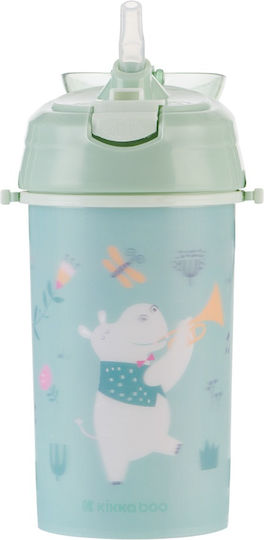 Silicone Straw Water Bottle 450ml Music Fest Kikkaboo Mint 31302030082
