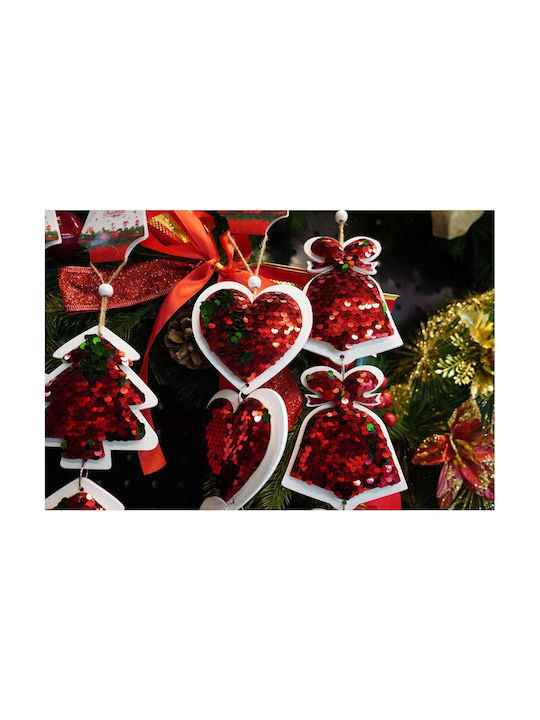 Ornament suspendat cu pantaloni evazati Din lemn Roșie 8x20buc