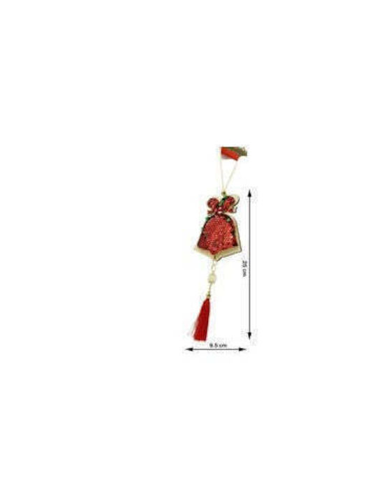 Ornament suspendat cu pantaloni evazati Din lemn Roșie 9.5x36buc