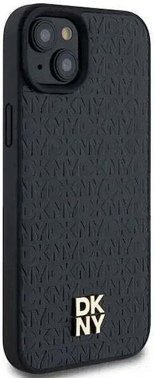 Dkny Pu-Leder Wiederholungsmuster Stapel-Logo Magsafe Hülle Iphone 15 Schwarz