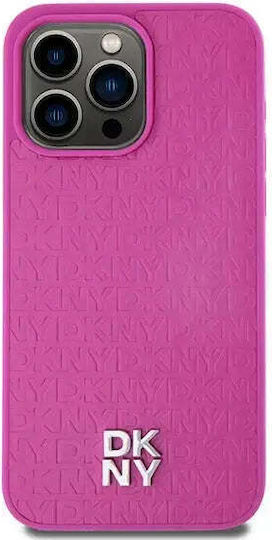 Dkny Pu Кожен Калъф с Повтарящ се Мотив на Лого Stack Magsafe за Iphone 15 Pro Max Розов
