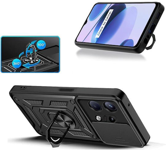 Techsuit Camshield Umschlag Rückseite Silikon / Kunststoff Schwarz (Motorola Edge 50 Pro 5G)