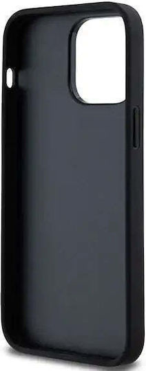 Dkny Pu Кожен калъф с каре и ивици за iPhone 14 Pro Max, черен
