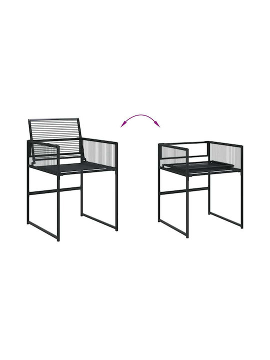 Set Sala De Mese Pentru Exterior 5 Piese Negru