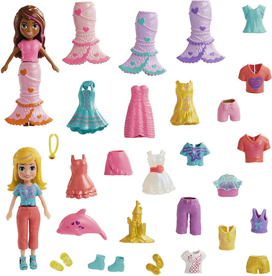 Mattel Polly Pocket Seashine Mermaid For 4+ Years 8cm (Miscellaneous Designs)