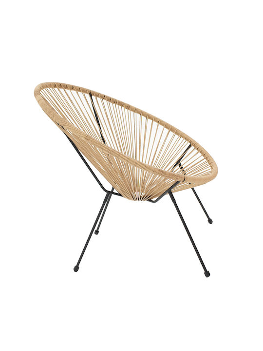 Outdoor Armchair Rattan Acapulco Black-natural Shade 71x76x85cm