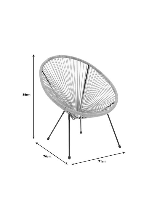 Outdoor Armchair Rattan Acapulco Black-natural Shade 71x76x85cm