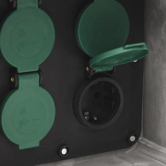 vidaXL Einzeln Externe Wasserdichte Steckdose mit Deckel und Schalter Grau