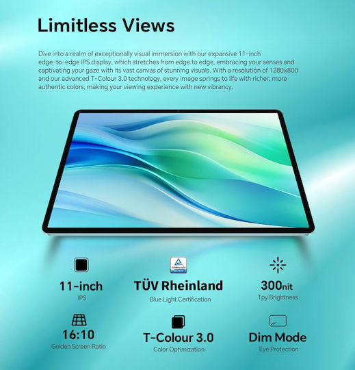 Teclast P50 4G 11" Tablet (6GB/128GB) Μπλε