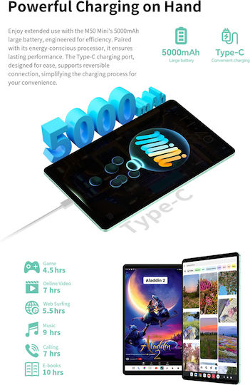 Teclast M50 Mini 4G 8.7" Tablet (6GB/128GB) Πράσινο