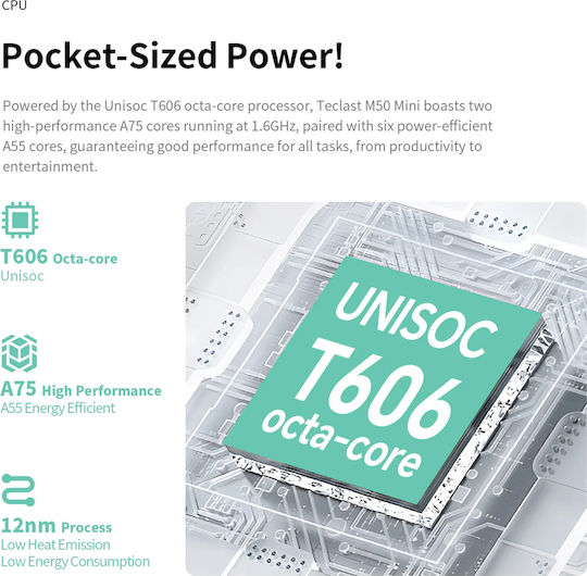 Teclast M50 Mini 4G 8.7" Tablet (6GB/128GB) Πράσινο