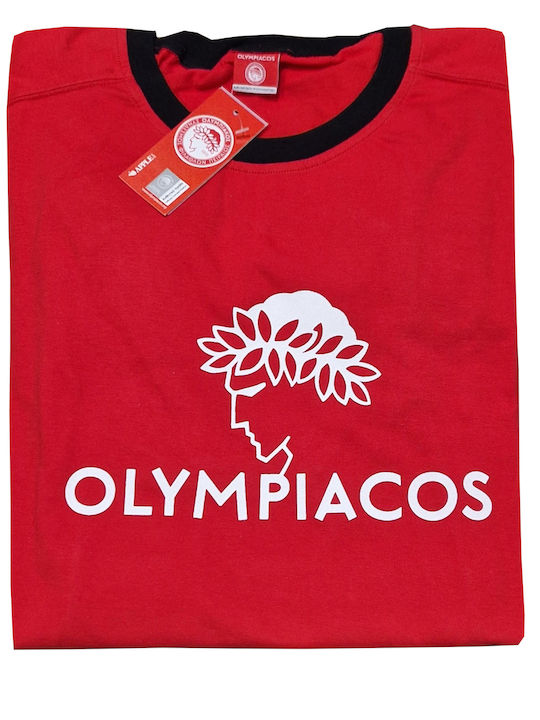 Apple Boxer Olympiacos De vară Pijama de bărbați Din bumbac Roșie