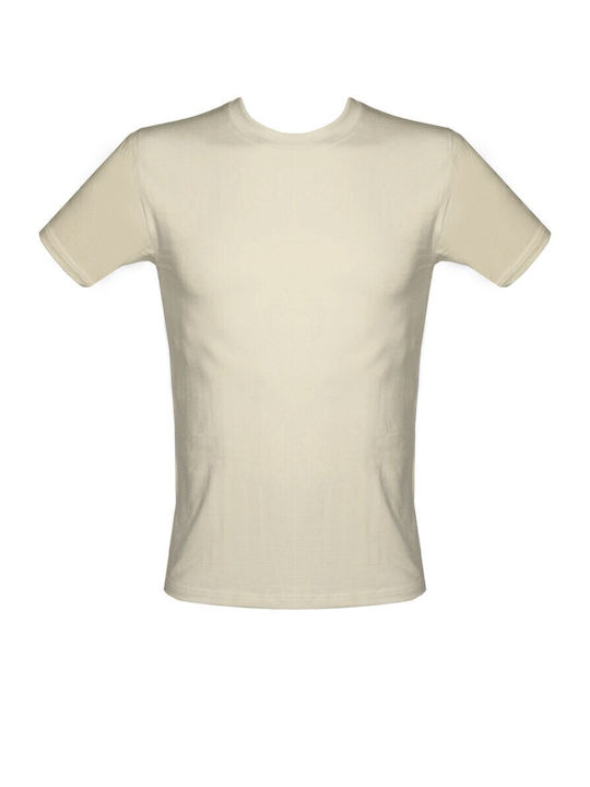 Helios Men's Undershirt Short-sleeved in Beige Color