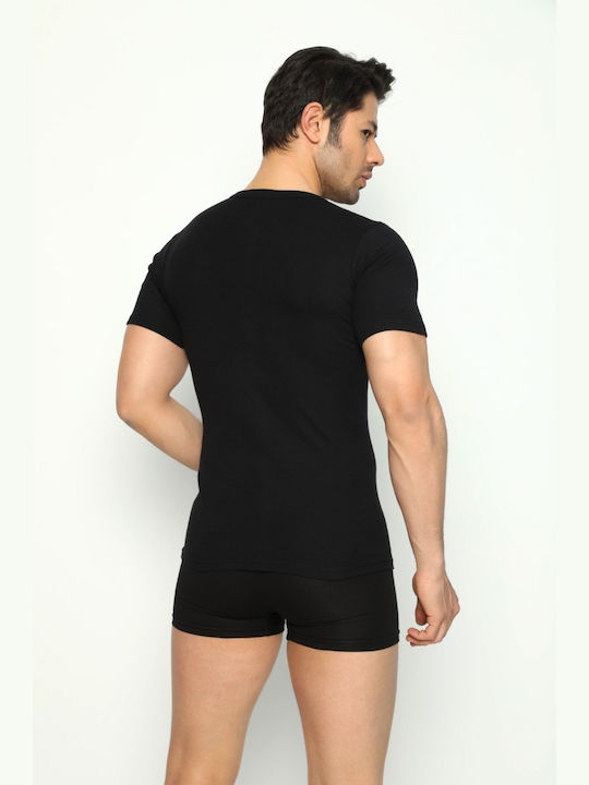 Trendy Men's Undershirts Short-sleeved Black 1Pachet