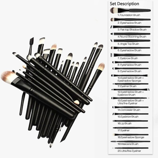Profesional Set cu Pensule de Machiaj pentru Eye Liner Silicon 20buc