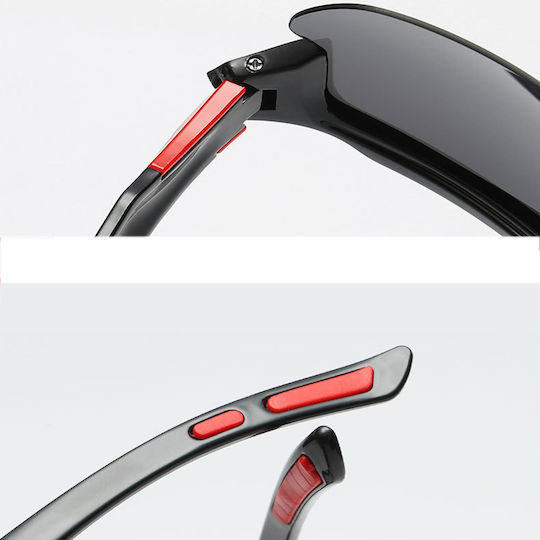 Techsuit Γυαλιά Ποδηλασίας 9301 με Μαύρο Σκελετό και Χρωματιστούς Φακούς