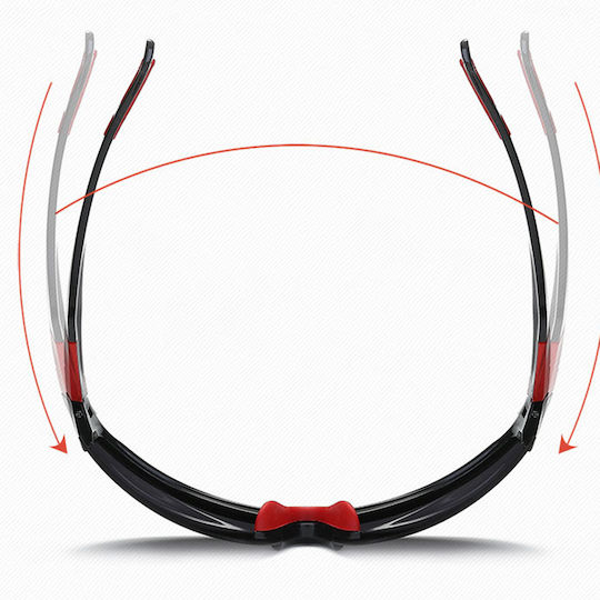 Techsuit Γυαλιά Ποδηλασίας 9301 με Μαύρο Σκελετό και Χρωματιστούς Φακούς