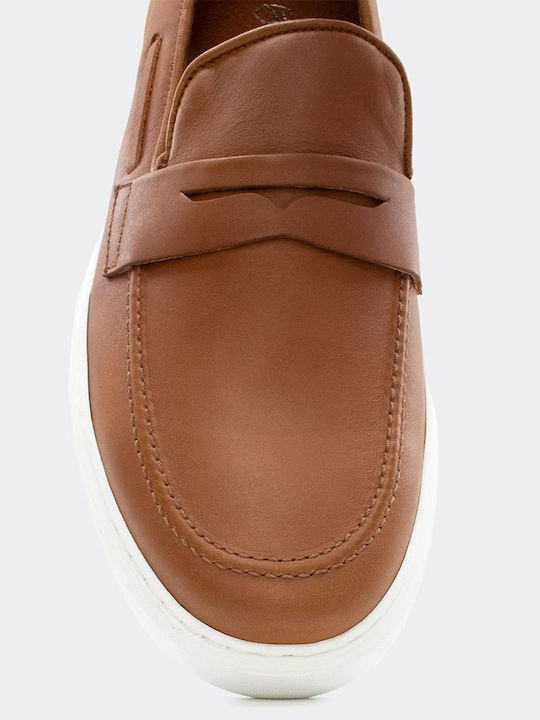 Leder Herren Mokassins in Tabac Braun Farbe