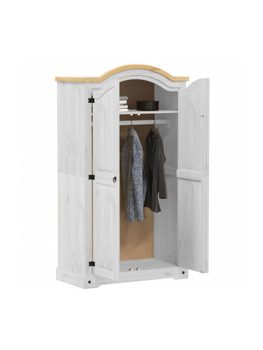 Double Door Wardrobe Corona White 102x52x186cm