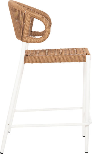 Outdoor Bar Garden Stool Made of Aluminum Eulo White 60x60x99cm