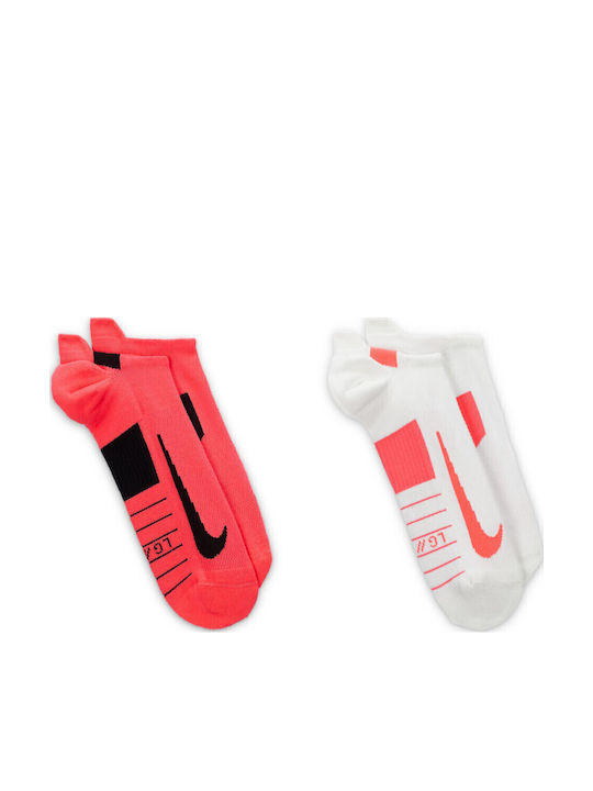 Nike Multiplier Noshow Socks Running Κάλτσες Κόκκινες 2 Ζεύγη