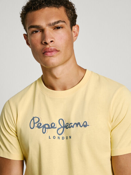 Pepe Jeans T-shirt Bărbătesc cu Mânecă Scurtă Yellow