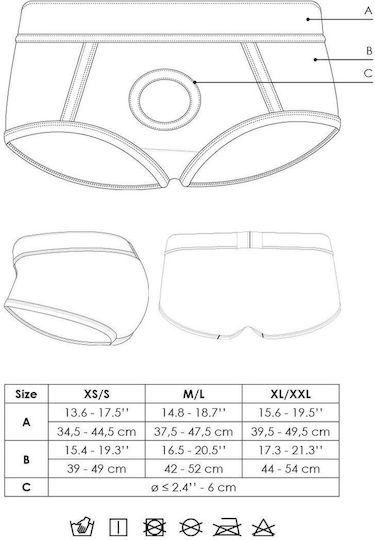 Harness Vibrating Strap-on Brief Xs S