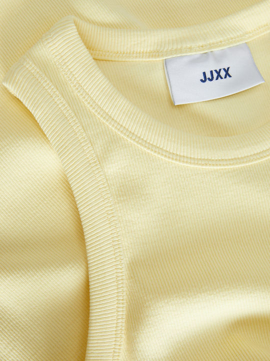 Summer Midi Knitted Dress with Tearing Yellow