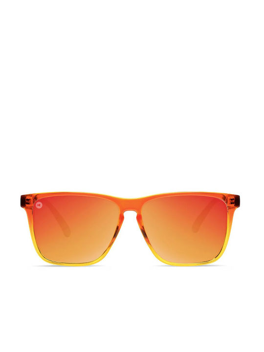 Knockaround Women's Sunglasses with Firewood / Red Sunset Frame and Red Polarized Lens