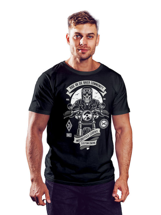 Pop Culture Ride Or Die Biker Club T-shirt Μαύρο Ride Or Die Biker Club