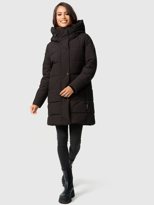 Jachetă de femei Puffer pentru iarnă Black